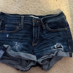 Abercrombie & Fitch Dark Blue Jean Shorts